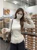 Korean Sweet Spicy Elegant Lace Long Sleeve T-shirt: Chic, Slimming, Versatile Women's Top for Autumn/Winter