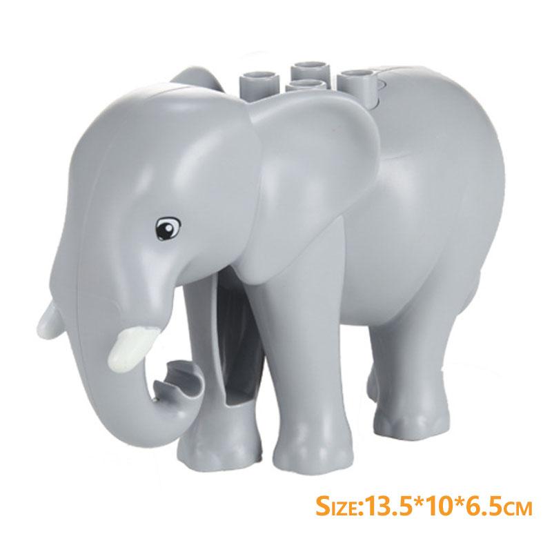 1Pcs Big Block Building Classic Marine Animal Wildlife Penguin Whale Compatible Duplo Bricks Set Supplement Toy For Children