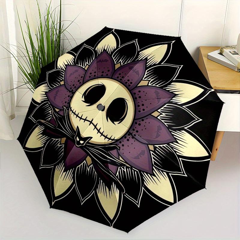 

Skull Flower,Jack Automatic Opening and Closing Umbrella - 8-rib Reinforced Folding Design, Lightweight and Portable, Suitable for Daily Bus