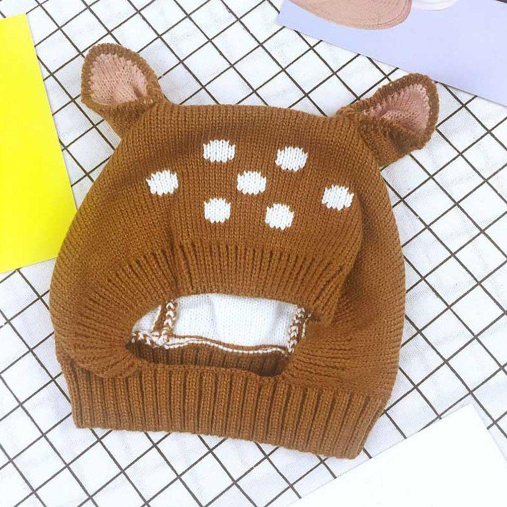 Kids Children Deer Shape Knit Hat Cap Boy Girl Warm Ear Protect Beanie Bonnet