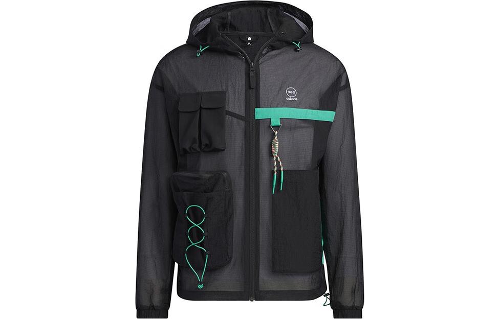 Adidas Neo Jackets Men s Black Hooded Moderate Workwear IA6858 L