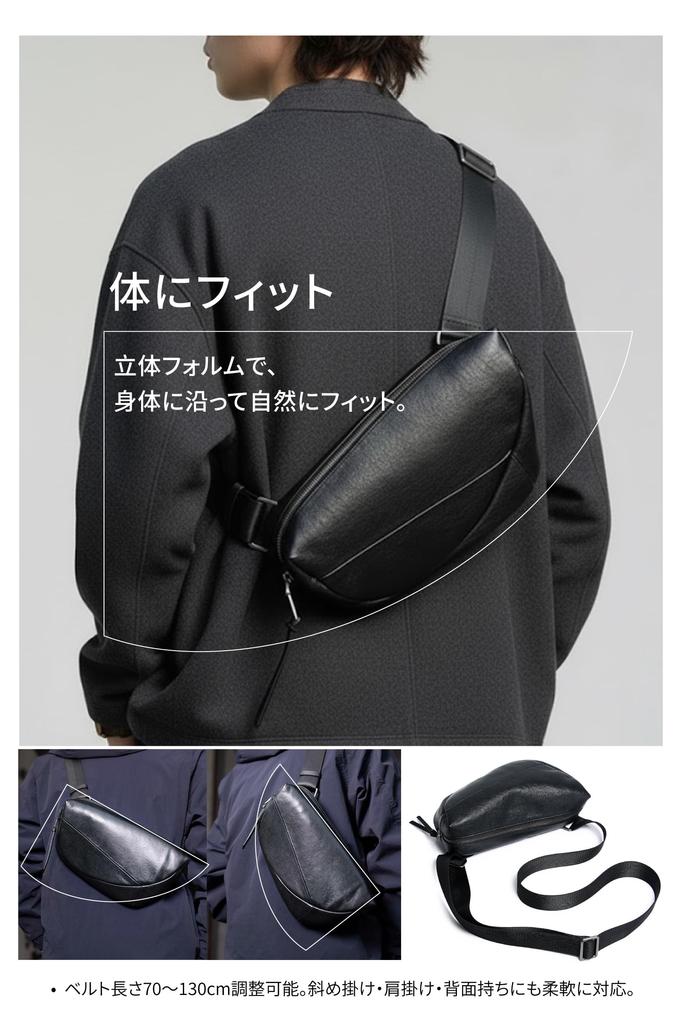 BASIC AGAIN Genuine Leather Shoulder Fits a Long Lightweight Perfect for and Product 801 Men's Bag, Horizontal, Compact, Wallet, (300g), Commuting,