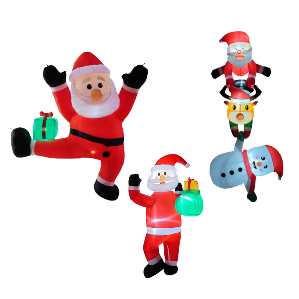 Xmas Inflatable Santa LED Outdoor Decoration Giant Santa Yard Ornament Lighted Holiday Display for Christmas Garden