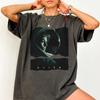 2026 Sommer Damen Retro Alien Film Grafik T-Shirt Unisex Baumwolle und Atmungsaktiv Kurzarm Übergroß Locker Lässig