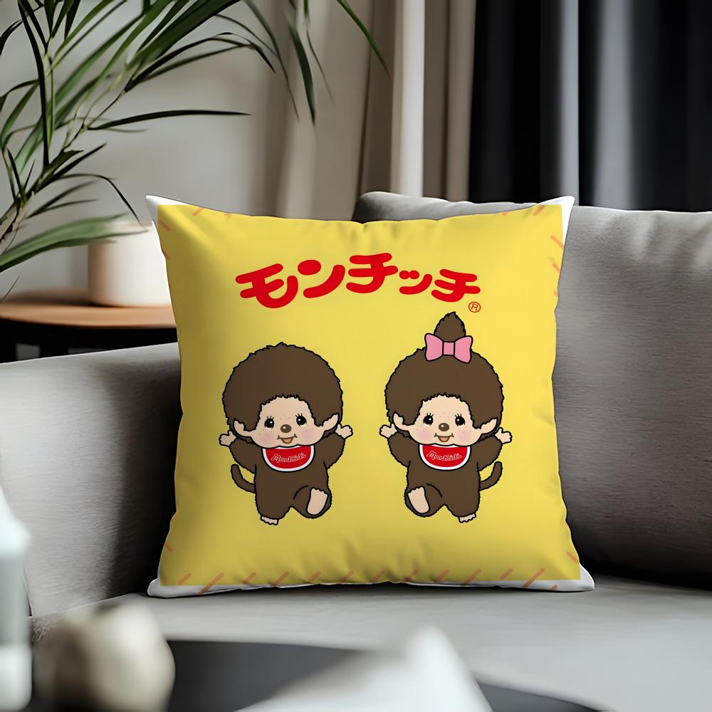 Viral Mmonchhichiead Cushion Cover Antidustmite Pillowcase Invisible Zipper Silky Short Plush Sofa Cushion Cover