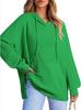 2024 Women's Hooded Waffle Knit Pullover Sweatshirt with Pocket, Long Sleeve, Autumn/Winter