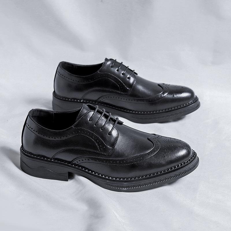 

Кожаные туфли Brock British Suit Leather Brown Casual Business Dress Мужские свадебные туфли для жениха 36101-R 44 чёрный