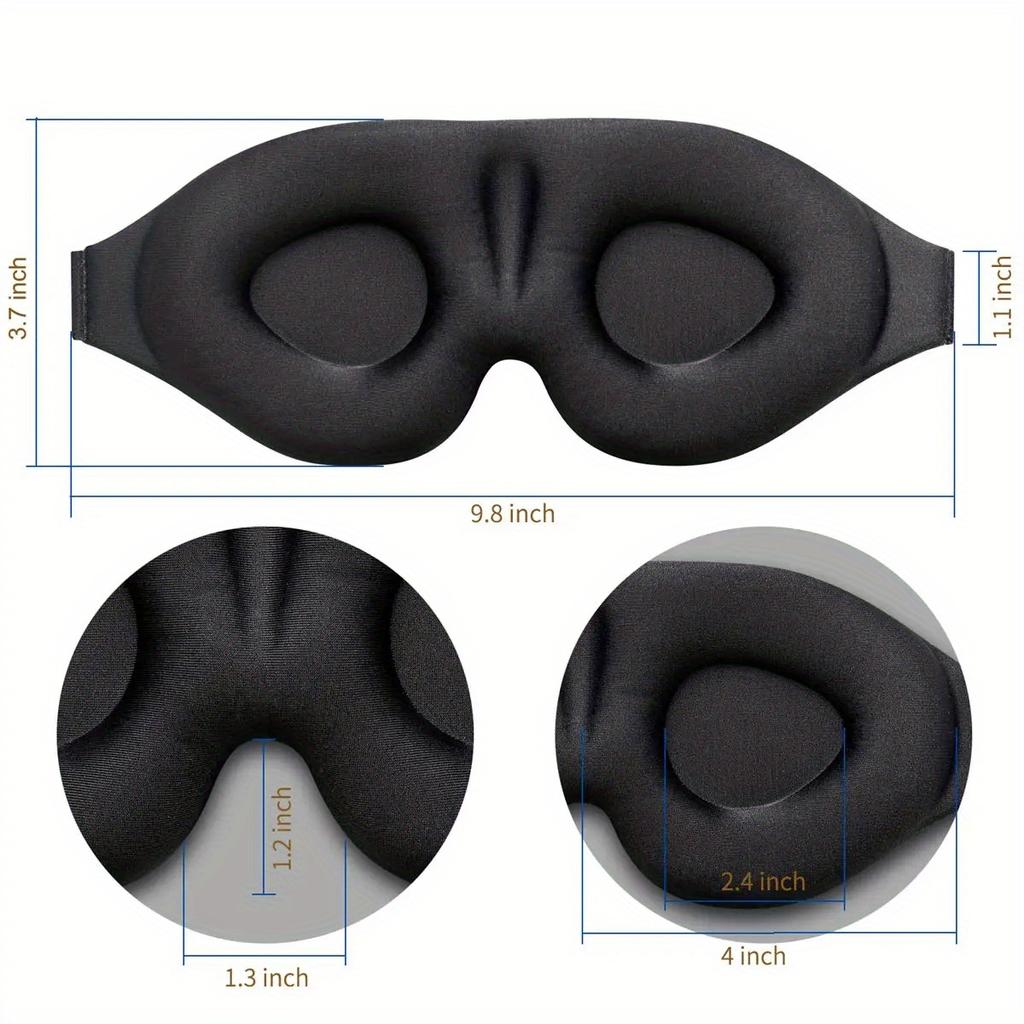Maska na oči na spaní 3D konturovaný pohár Zavázaný obličej Konkávní tvarovaná maska ​​na noční spánek Blokování světla pro ženy Muži