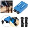 15° Angle Pocket Hole Drilling Jig Kit, Oblique Woodworking Guide, Drill Bit Positioner, Blue
