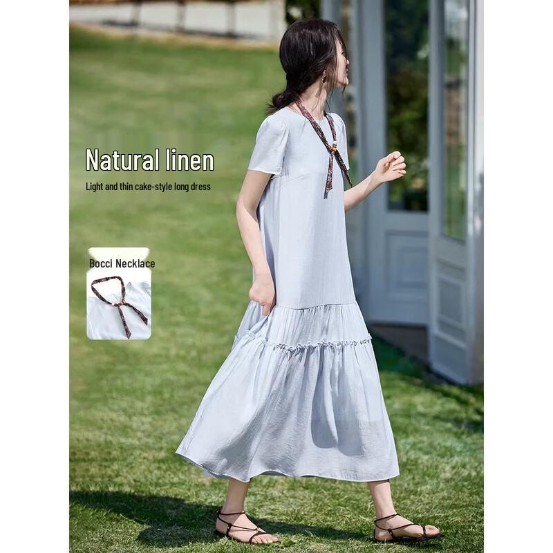 

Mohanyimei 2026 Summer Bohemian Ruffle Hem Midi Dress XL