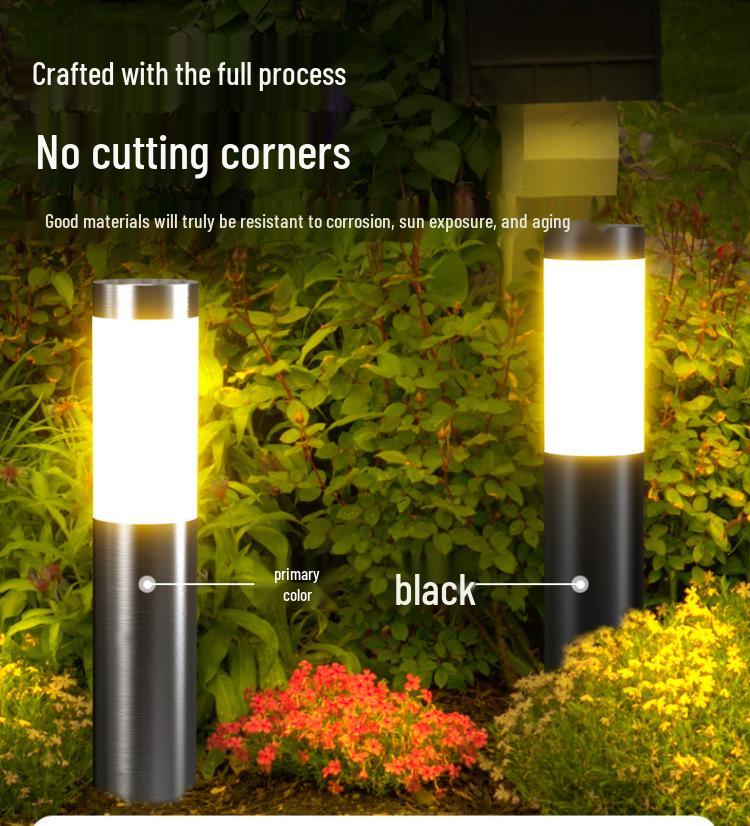 Solar Stainless Steel 3-LED Modern Waterproof Outdoor Garden Lamp