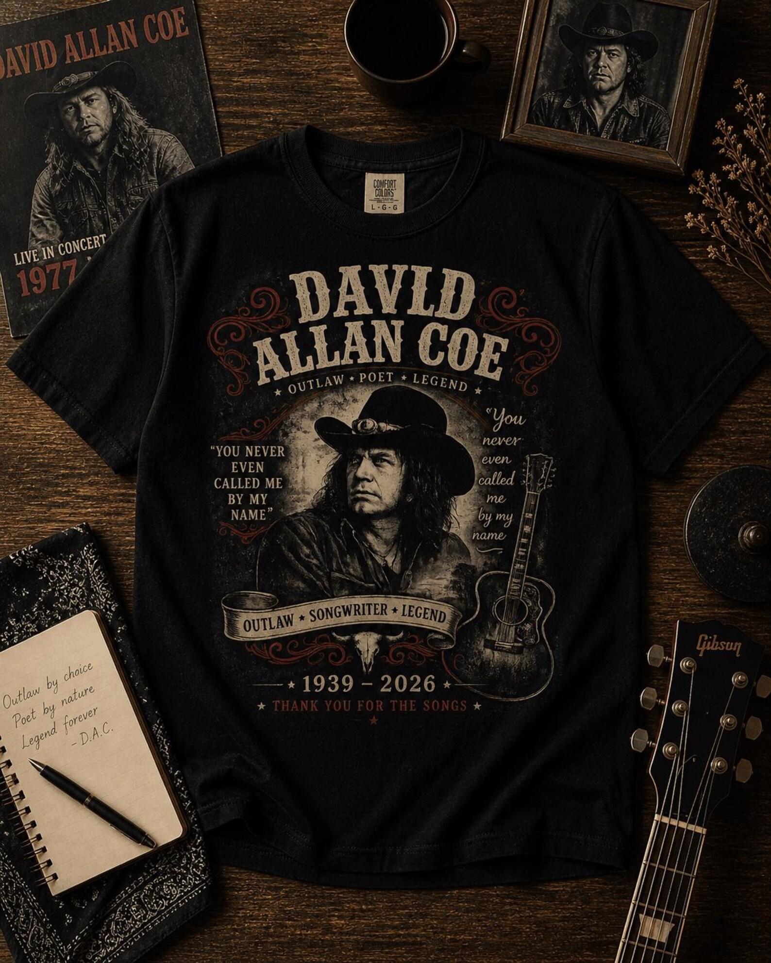 Comfort Colors® David Allan Coe Memorial Vintage Outlaw Shirt S