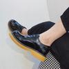 British style big head small leather shoes women's new retro muffin platform couple Korean version high-top short boots men