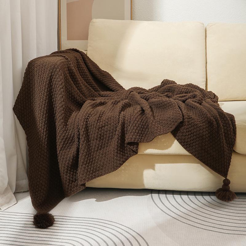 Small Thread Throw Blanket Couch Soft Knitted Sofa Cover Blanket Office Air Conditioning Nap Blanket Cozy Shawl Lounge Bed Blanket For Daily Use