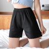Women's Ice Silk Safety Shorts - Three-Quarter Length, Wavy Edge, Embossed, Anti-Exposure, Thin Summer Base Layer Pants.