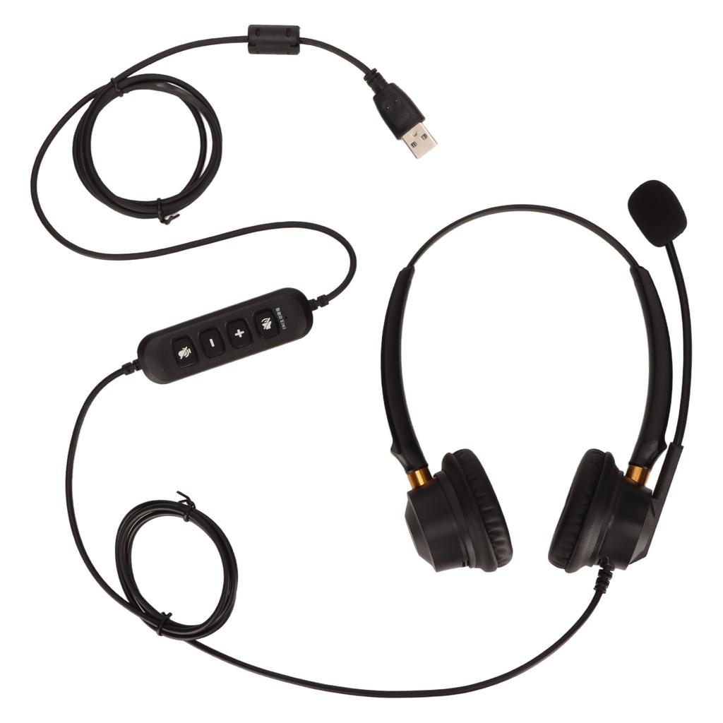 Telefon-Headset ENC Aktive Geräuschunterdrückung Dual-Ohr Lautstärke einstellbar Stummschaltungskontrolle USB Business