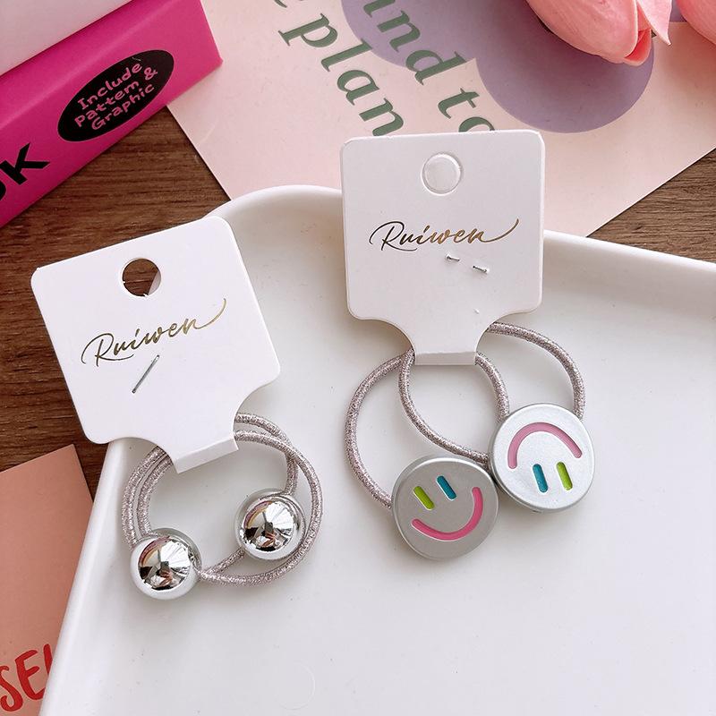 Cute Silver Scrunchies Children Girls Gift Elastic Hair Rubber Bands Accessories Tie Hair Ring Rope Headdress Headwear Ornament