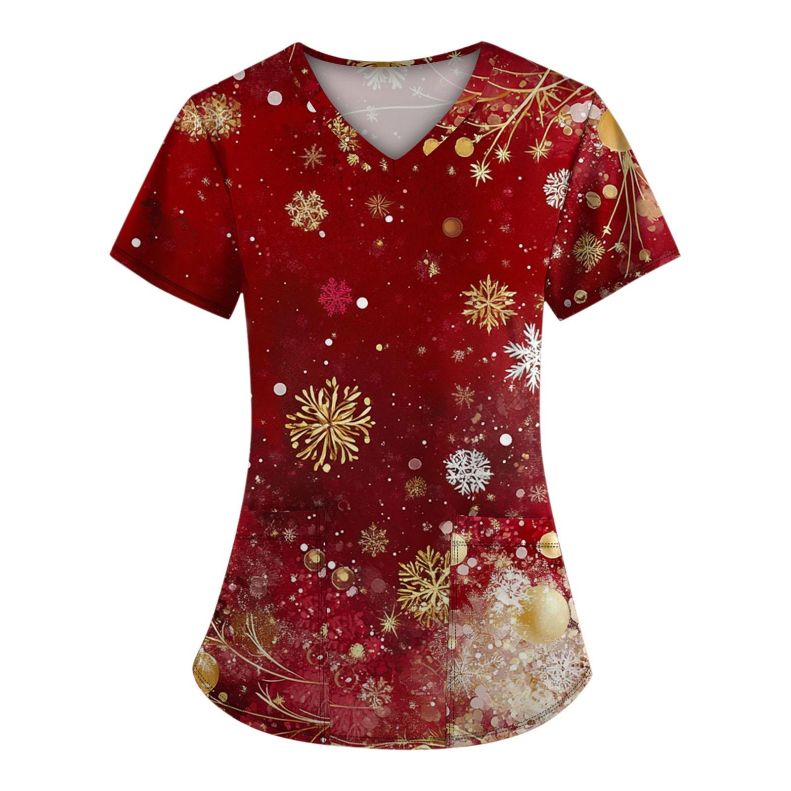 Женские модные топы с короткими рукавами и V-образным вырезом с принтом — фото 6