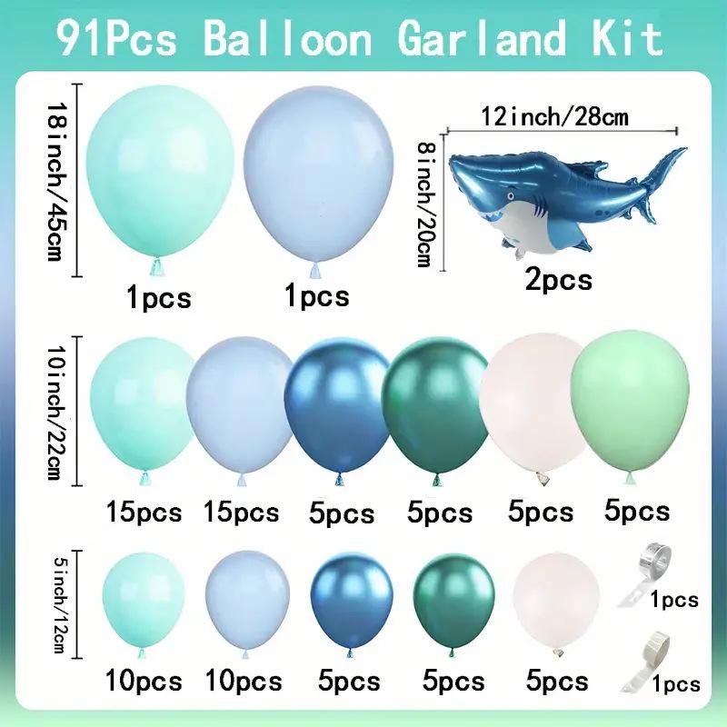 Blue Ocean Shark Balloon Arch Party Decoration Set