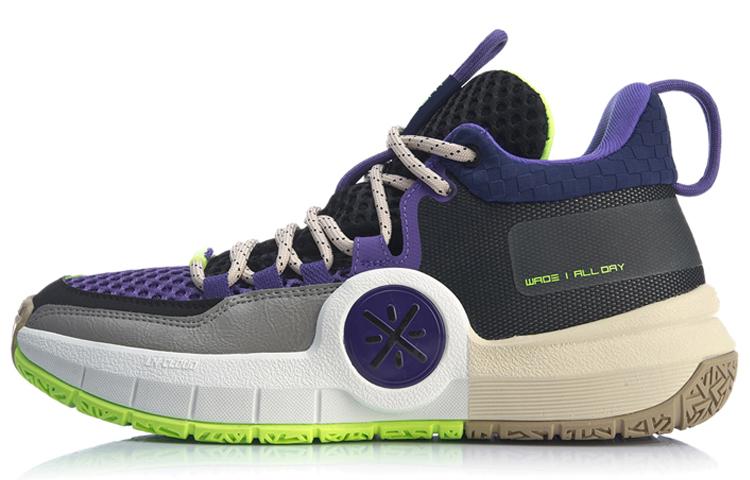 Li Ning ALL DAY 4 ALL DAY 4 Пэчворк Амортизация Нескользящая Средняя высота Баскетбольные кроссовки Мужские кроссовки ABPP025-7 44