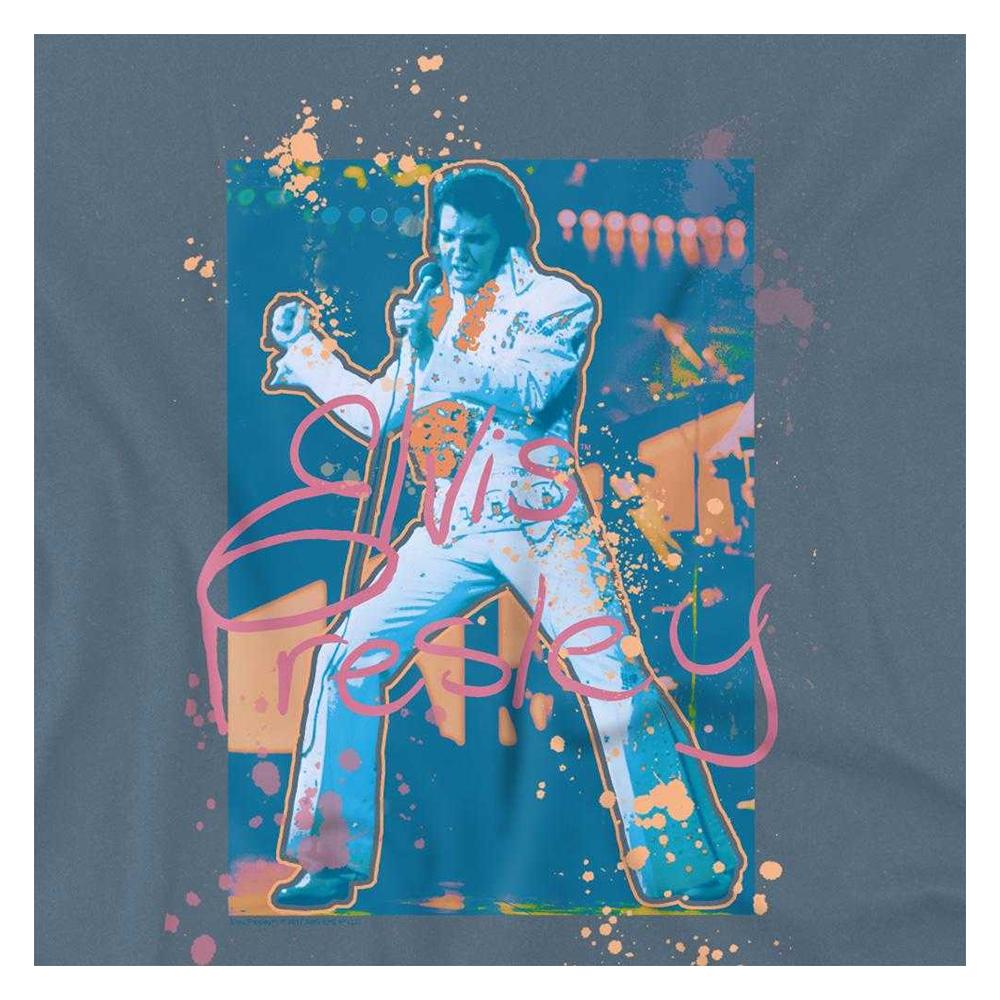 Elvis Presley Unisex Adult Splatter Hawaii T-Shirt