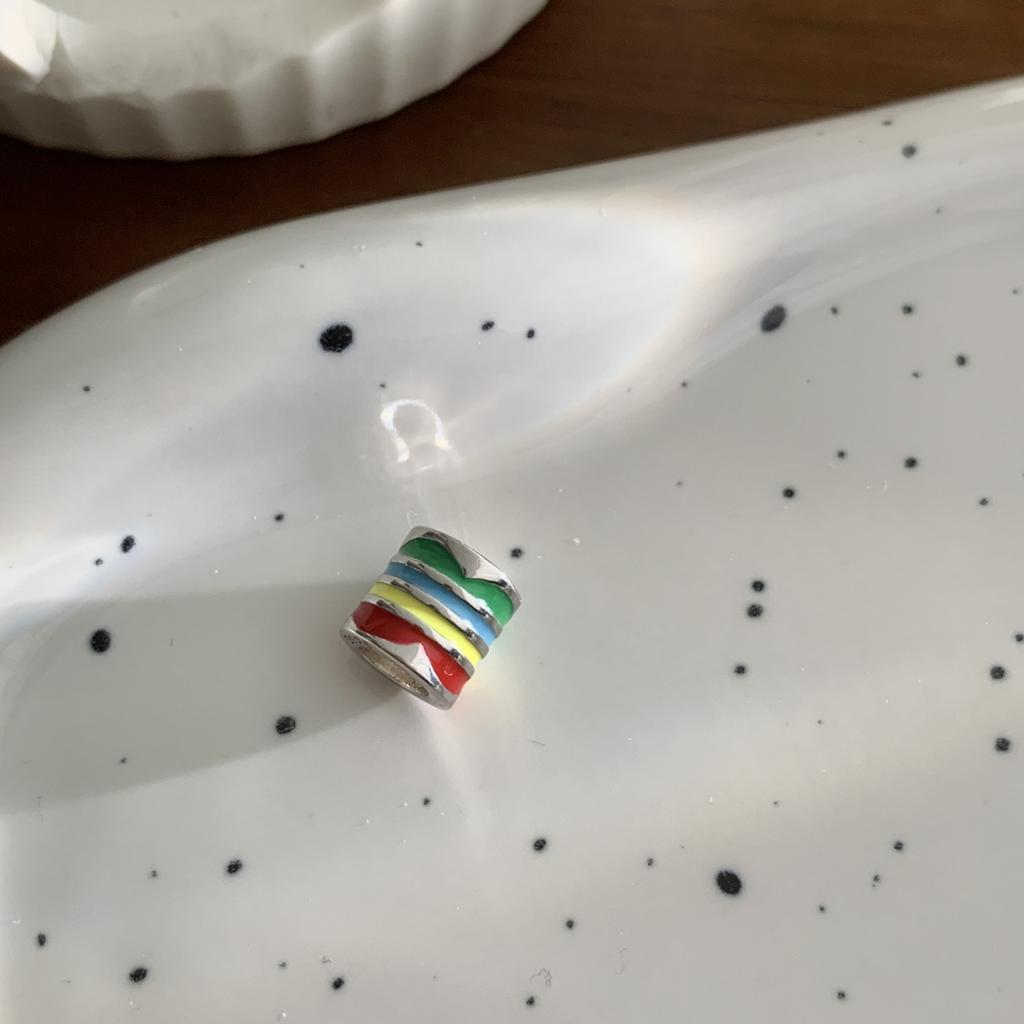 High-End Light Luxury Rainbow Passepartout Enamel Pendant Necklace Women'S Niche Design Sense Trendy Personalized Accessories