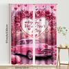 2 Stück puderfarben floral retro Auto Valentinstag Verdunkelungsvorhänge süßer Stil Schlafzimmer Wohnzimmer Stangentasche Dekoration