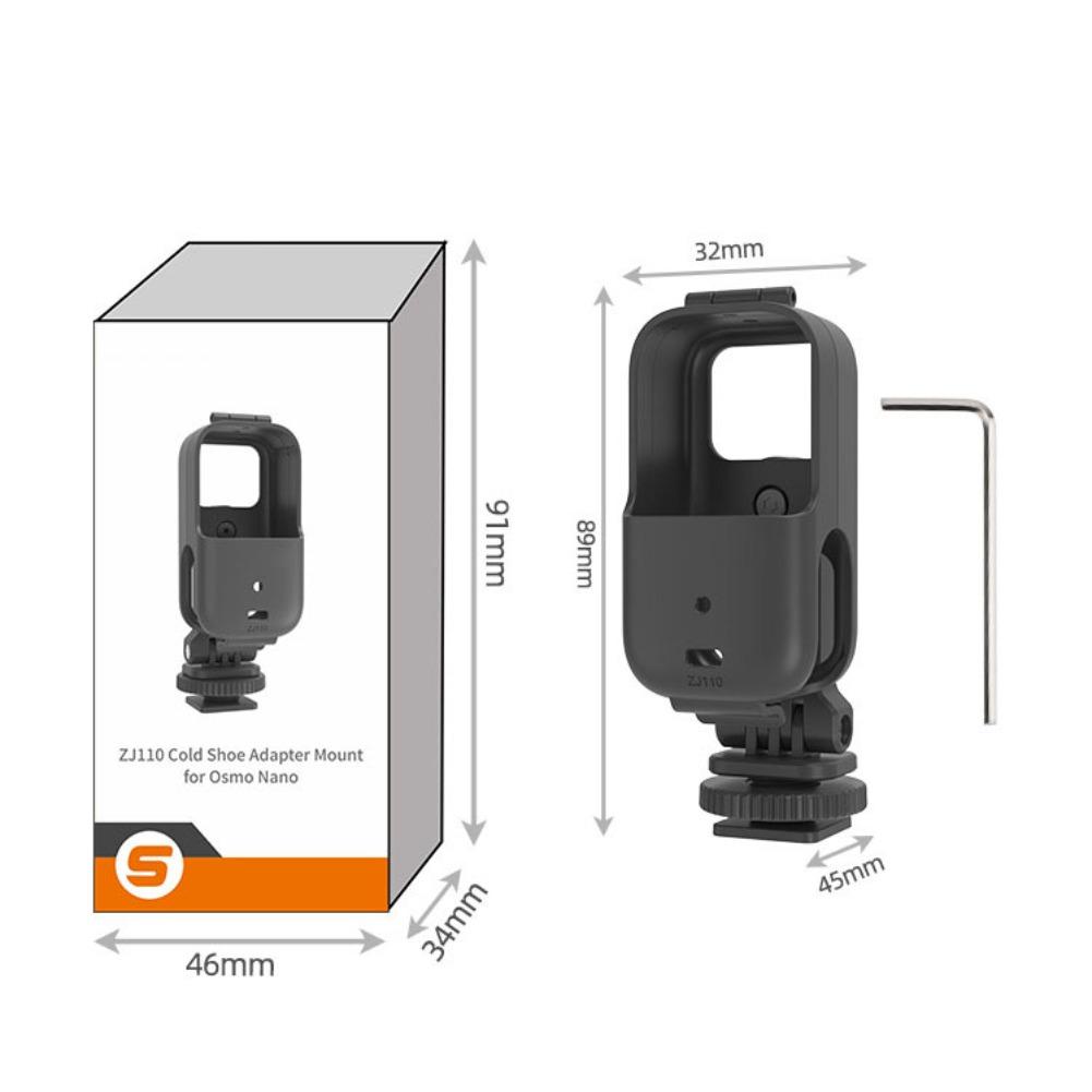 360° Rotation Adjustable Cold Shoe Adapter Mount Vertical & Horizontal Shoot Expand Frame For DJI OSMO NANO Camera Accessories