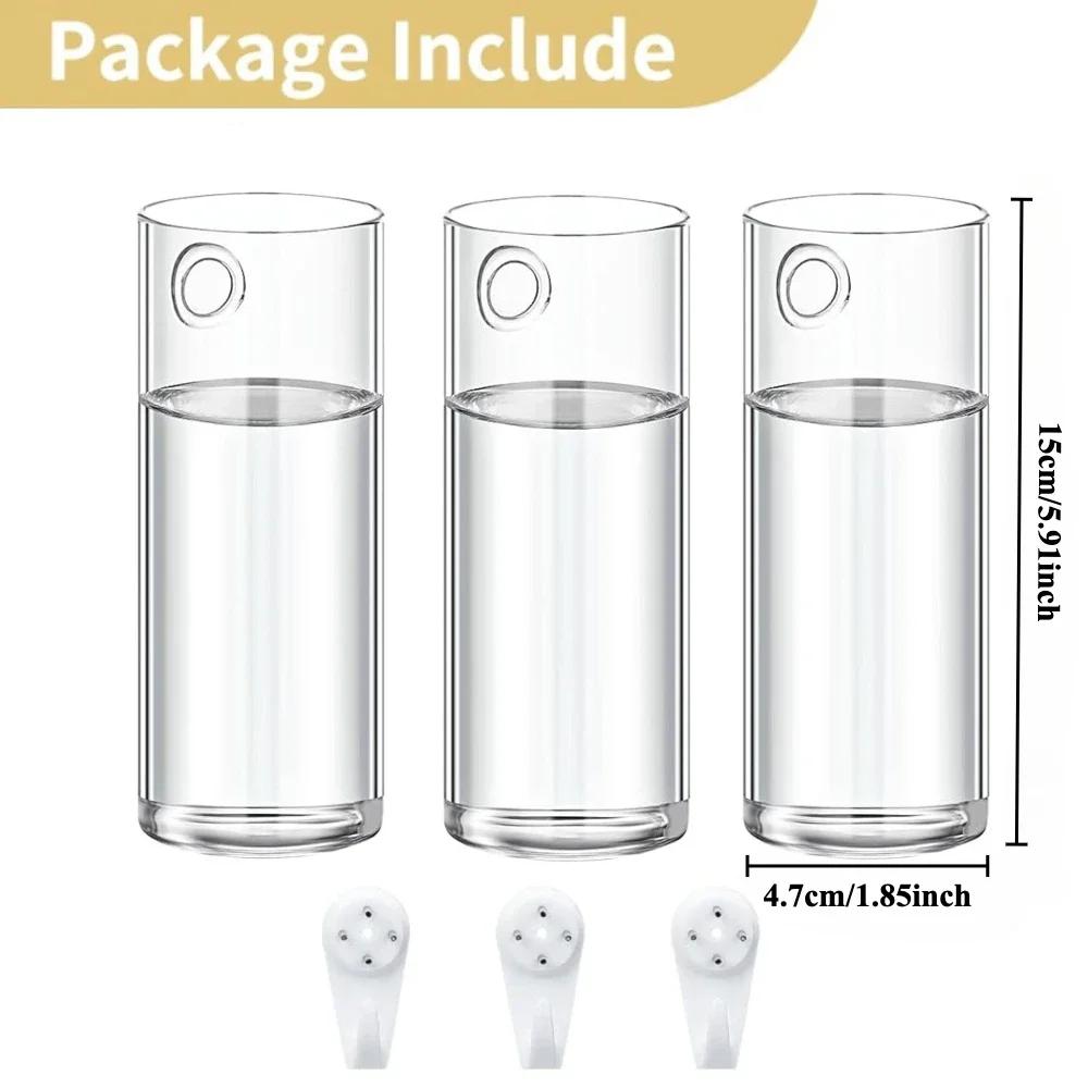 

3Pcs/set Glass Wall Vase Hanging Hydroponic Planter Wall-Mounted Flower Vases for Home Office Decor with Traceless Hook
