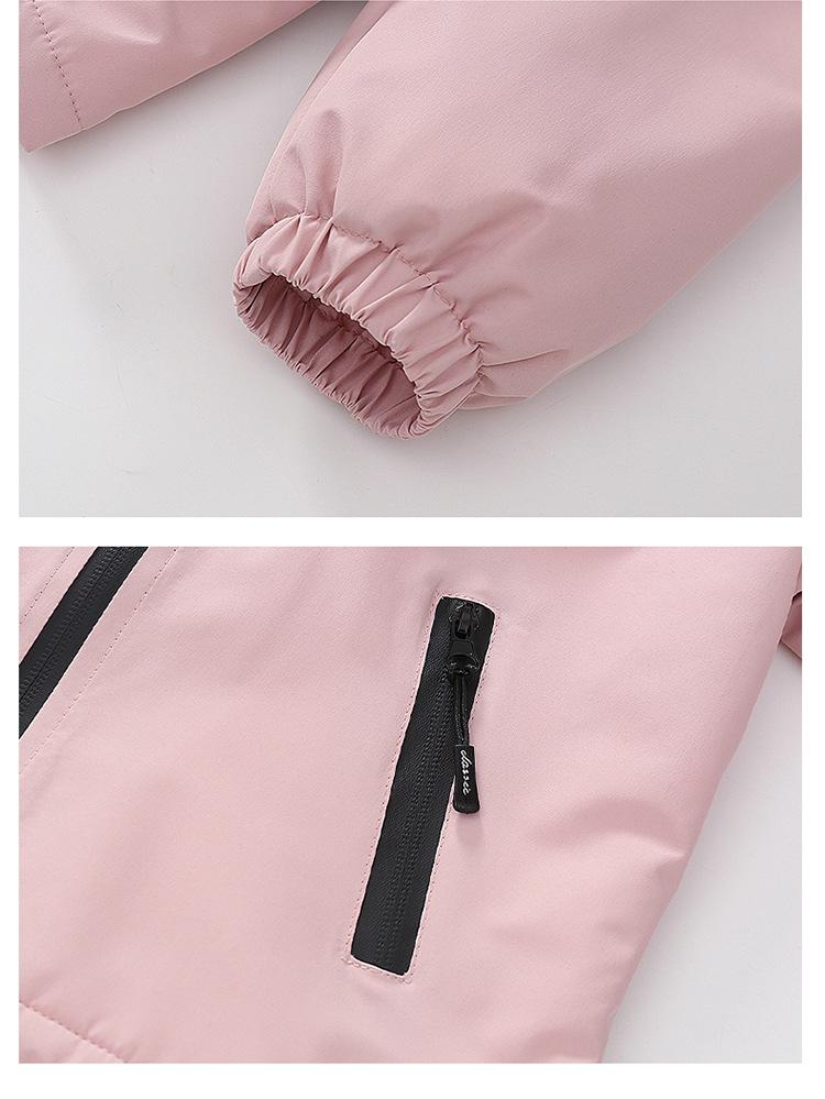 2025 Trendy Girls' Fleece-Lined Windbreaker Jacket - Stylish Spring/Autumn Layer