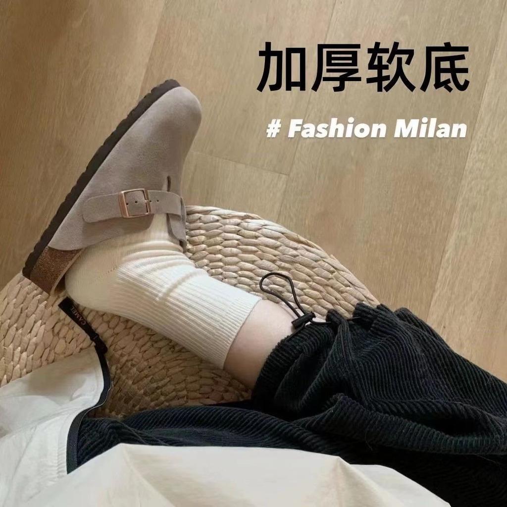 Thick-soled New Children's Half-drag Korean Version One-pedal Bag Head Slippers Boken Shoes Women's Spring Large Size 2025 Versatile