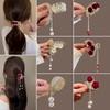 Vintage Pearl High Ponytail Clip - Anti-Sag Geometric Hairpin Holder