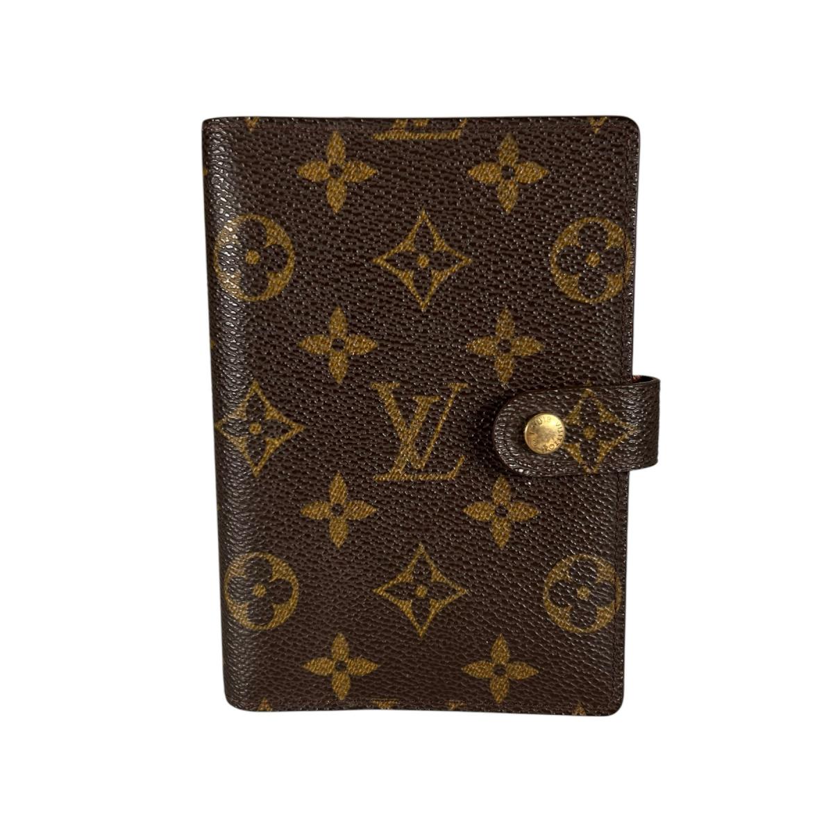 LOUIS VUITTON Monogram Agenda PM Notebook cover canvas Brown unisex R20005 Used