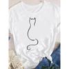 Cute Cat Animal Cartoon Print Graphic Women T Shirt Cartoon Graphic Printed Ladies T-shirt Casual Woman Shirt Kawaii Tee Shirt