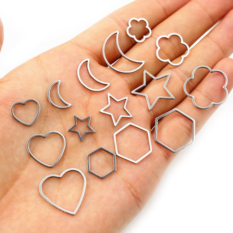 20 Stück 3 Größen Gemischte Mond Stern Herz Anhänger 316 Edelstahl Vergoldet Anhänger Charms DIY Schmuck Halskette Zubehör Lieferungen