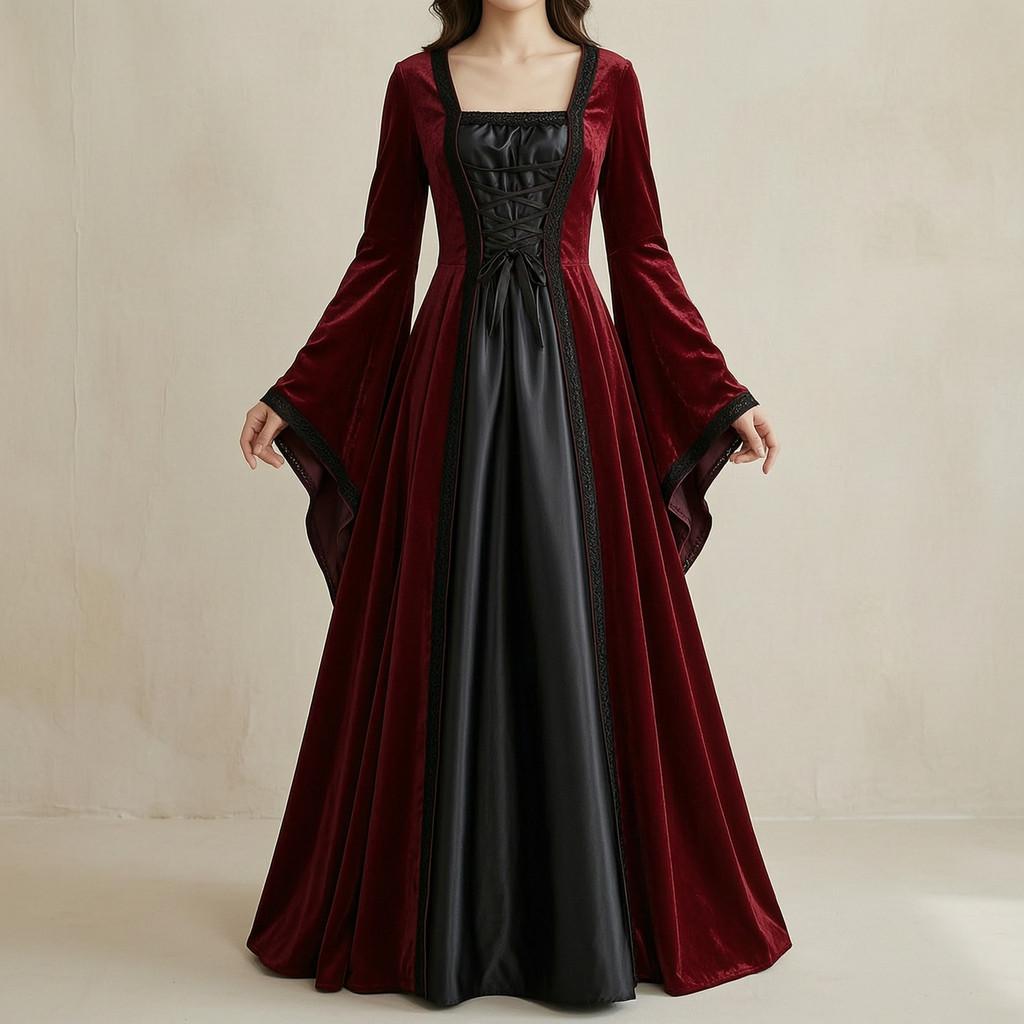 Abito Medievale Rinascimentale Con Corsetto Per Cosplay ed Eventi in Costume