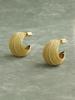 Versatile European & American Hook Craft Round Brushed Hoop Earrings - Niche, Fashionable, High-End Studs for Women