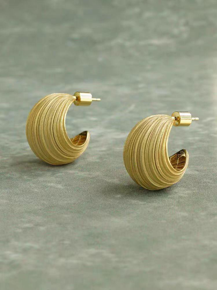 Универсальные Европейские и Американские Крючки Круглые Матовые Серьги-Кольца - Нишевые, Модные, Высококачественные Гвоздики для Женщин