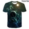 Ny Astronaut Space Milky Way Universe Planet 3D-trykt T-skjorte Sommer Gutter Jenter Barn Kortermet T-skjorte Barn Streetwear