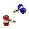 2PCS Adjustable Compatible With R134A AC Quick Coupler Set High Low Side Adapters For Car Air Conditioner