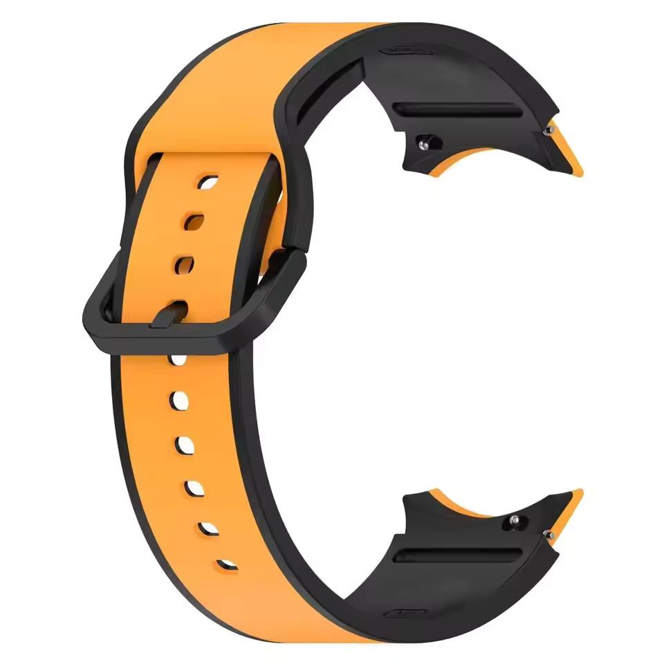No Gap Soft Silicone Strap For Samsung Galaxy Watch 7/6/5/4 40mm 44mm 5 Pro 45mm Two-tone Bracelet Band Watch 6/4 Classic 42mm 46mm 47mm Bracelet