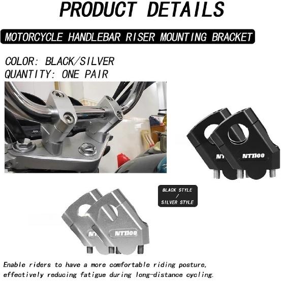 for Ho&nda NT1100 NT 1100 Nt1100 2023 Motorcycle Handlebar Riser Bar Mount Handle Heightening Clamp Pit Motorbike Accessories Moto Risers