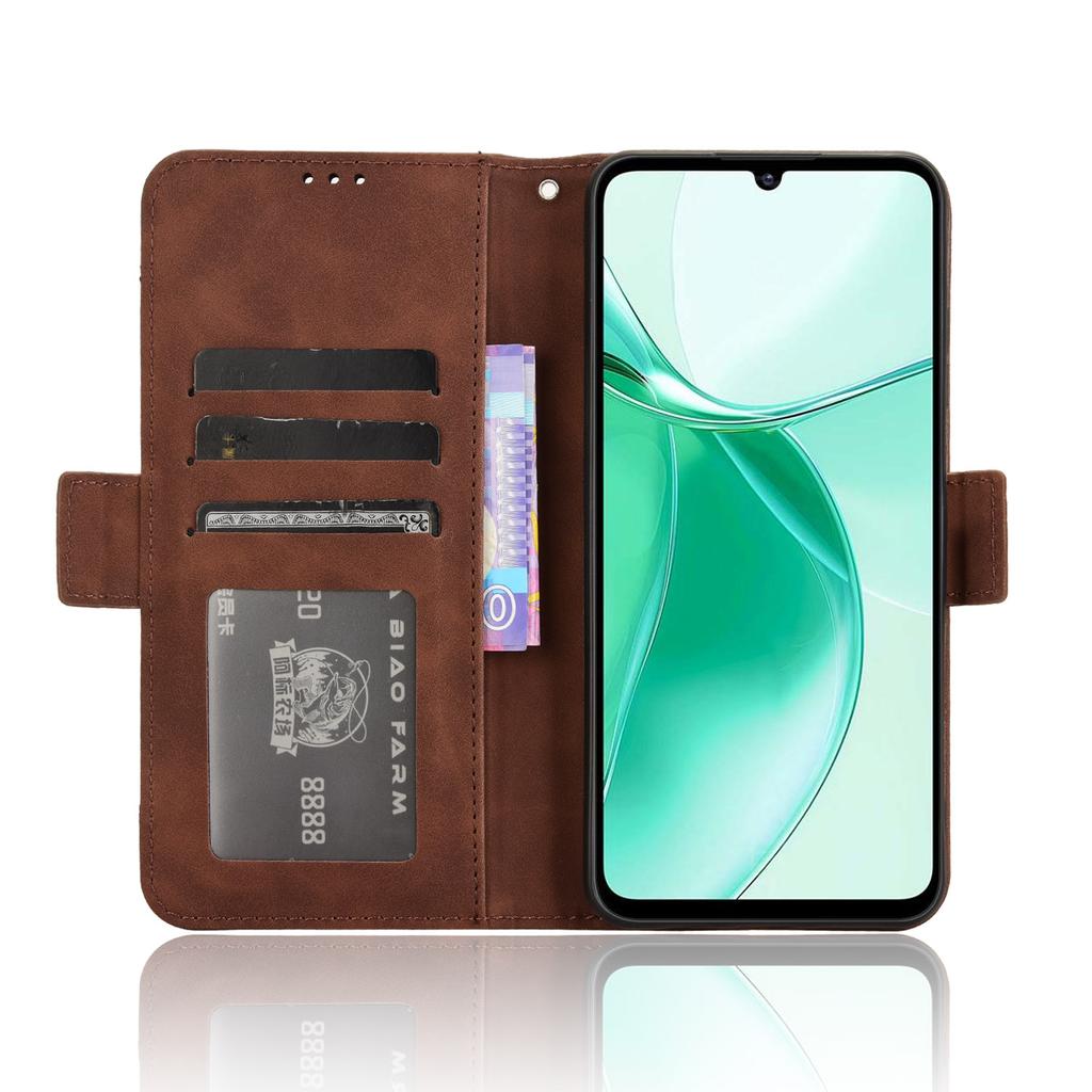 Für ZTE Blade A35/A55 Lederhülle Handy-Brieftaschen-Abdeckung mit mehreren Kartenfächern