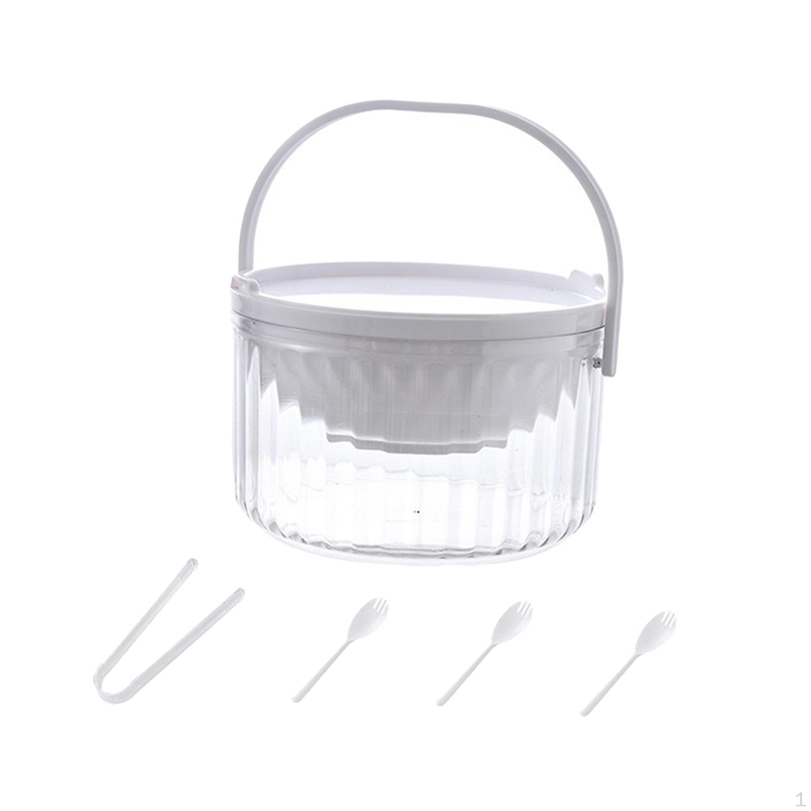 Многофункциональная миска для подачи фруктов и овощей с ручкой на крышке белый 1359₽