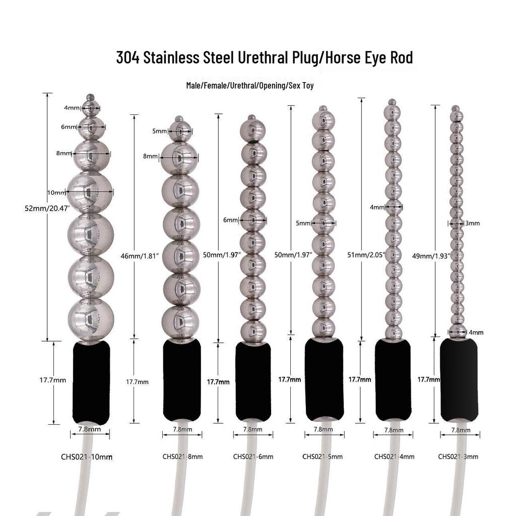 Chaqu Electric Shock Stainless Steel Urethral Beaded Rod for Alternative Play