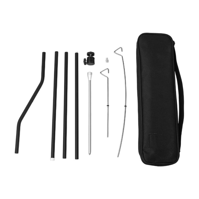 

Folding Lamp Stand With 3 Section Regulable Poles Portables Lamp Holder for Outdoor Picnics Backyard 1