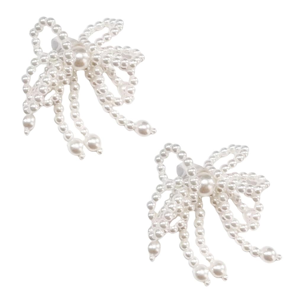 Elegant Butterfly Bowknot Pearl Rhinestones Heel Chain Shoe Charm Clips for Fashionable Women Ladies Stylish Outfits