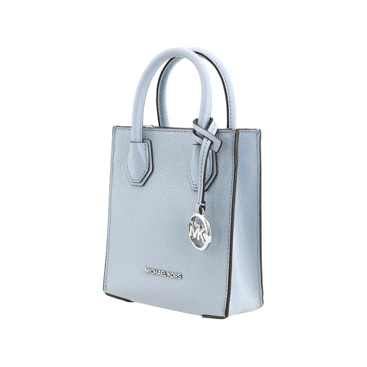 MICHAEL KORS Mercer Leather Tote Bag , Shopping Bag , Handbag Mini Women's Blue (Unisex) Handbags 35H1SM9C0L PALE BLUE