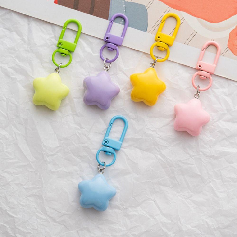 5pcs Resin Friendship Stars Keychain Pentagram Backpack Pendant  Home Decoration