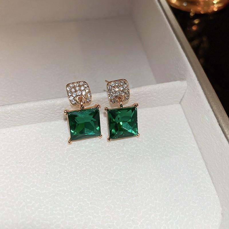 Silver Needle Green Butterfly Flower Pearl Stud Earrings Small Fresh High-end Earrings Earrings Women